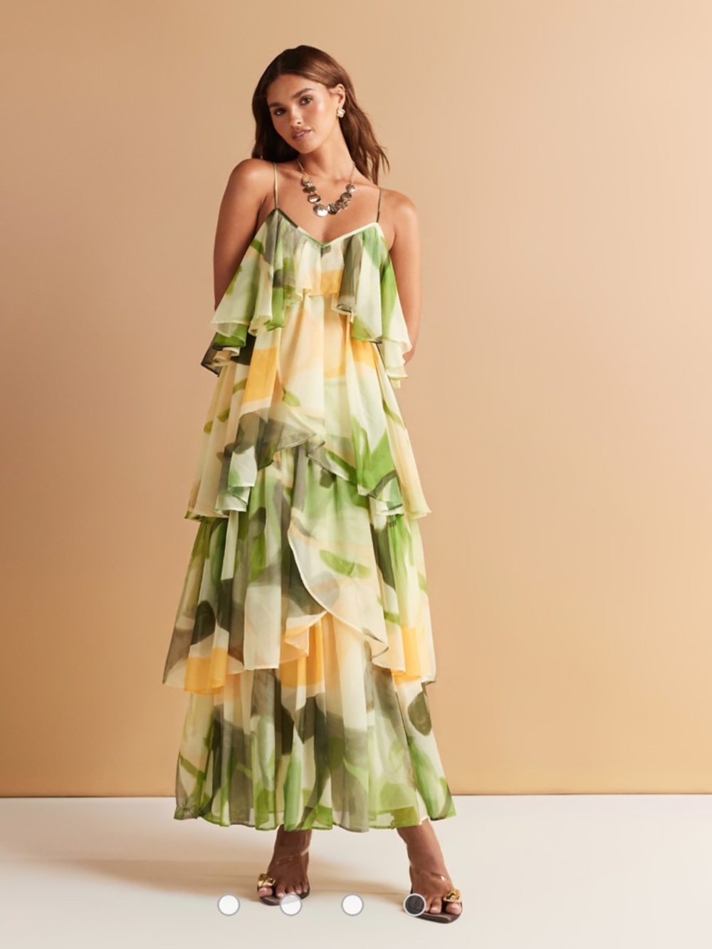 ASOS DESIGN tiered cami layered maxi dress in floral print